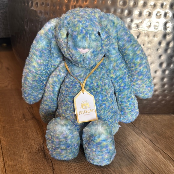 Jellycat Toys Jellycat Luxe Blue Multicolor Plush Bunny Rabbit